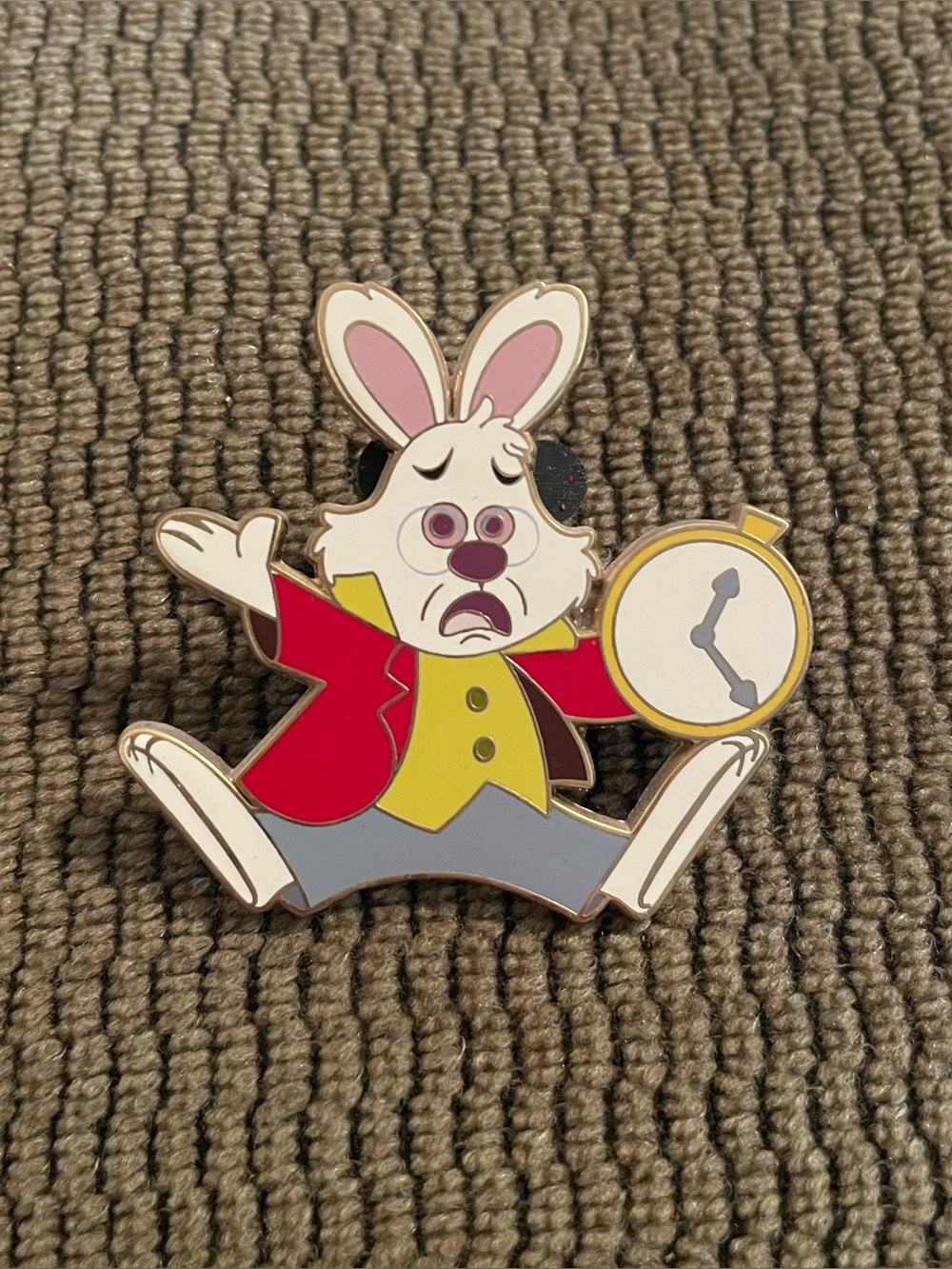 Alice in Wonderland White Rabbit Pocket Watch Pin